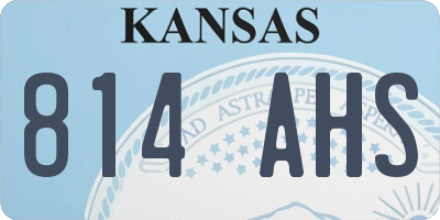 KS license plate 814AHS