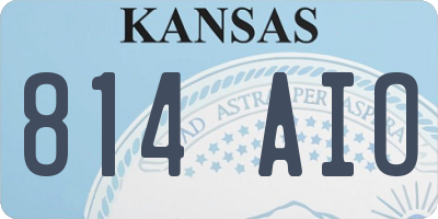 KS license plate 814AIO