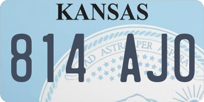KS license plate 814AJO