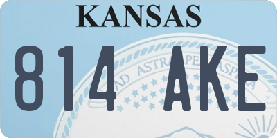 KS license plate 814AKE