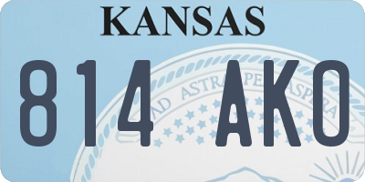 KS license plate 814AKO