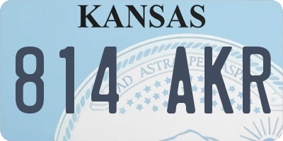 KS license plate 814AKR