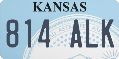 KS license plate 814ALK