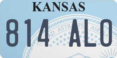 KS license plate 814ALO