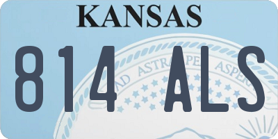 KS license plate 814ALS
