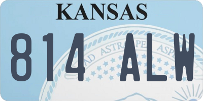 KS license plate 814ALW