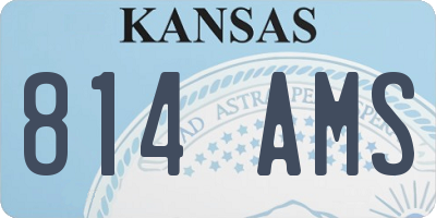 KS license plate 814AMS