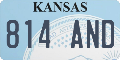 KS license plate 814AND