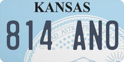 KS license plate 814ANO