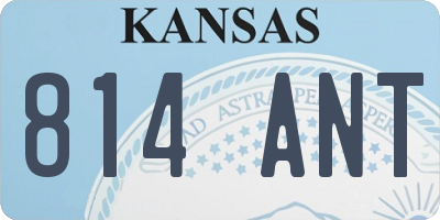 KS license plate 814ANT