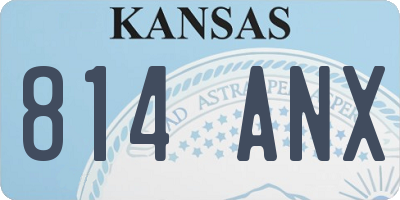 KS license plate 814ANX