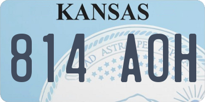 KS license plate 814AOH