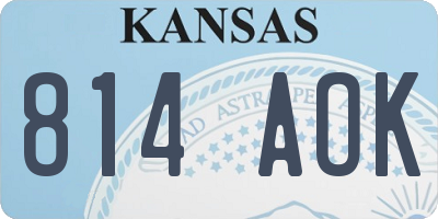 KS license plate 814AOK