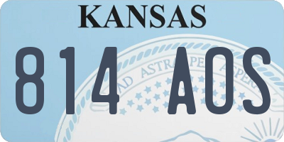 KS license plate 814AOS