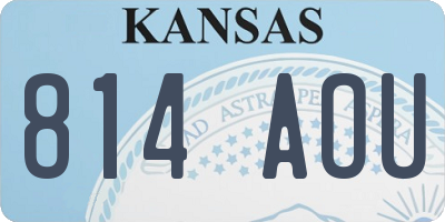 KS license plate 814AOU