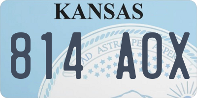 KS license plate 814AOX