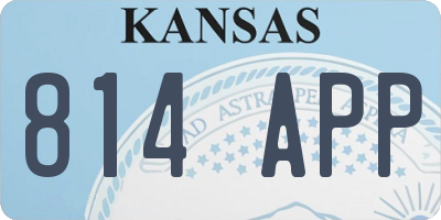 KS license plate 814APP