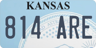 KS license plate 814ARE