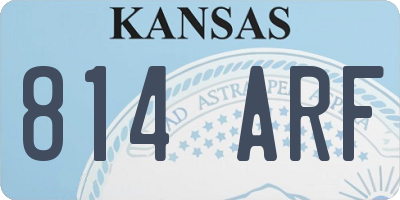 KS license plate 814ARF