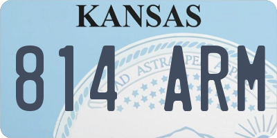 KS license plate 814ARM