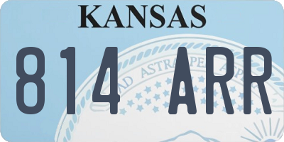 KS license plate 814ARR