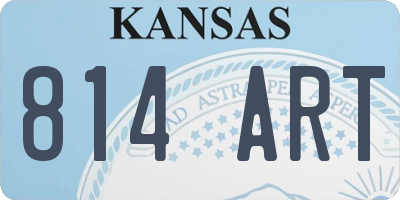 KS license plate 814ART