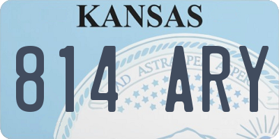 KS license plate 814ARY
