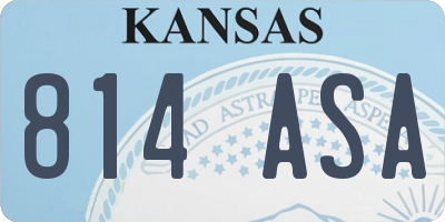 KS license plate 814ASA