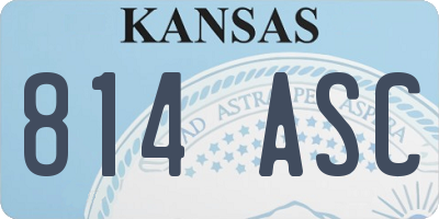 KS license plate 814ASC
