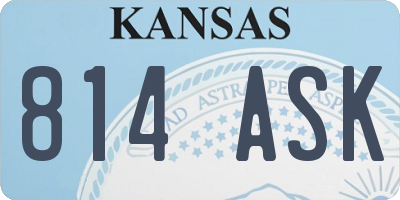 KS license plate 814ASK
