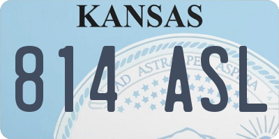 KS license plate 814ASL