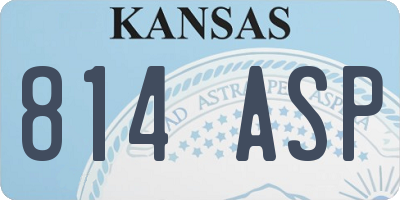 KS license plate 814ASP