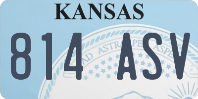 KS license plate 814ASV