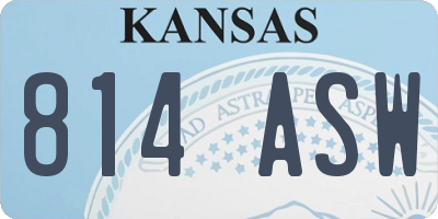 KS license plate 814ASW