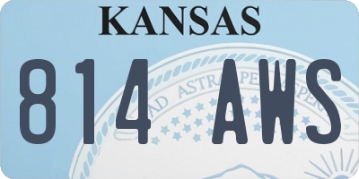 KS license plate 814AWS