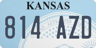 KS license plate 814AZD