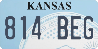 KS license plate 814BEG