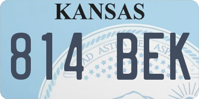 KS license plate 814BEK