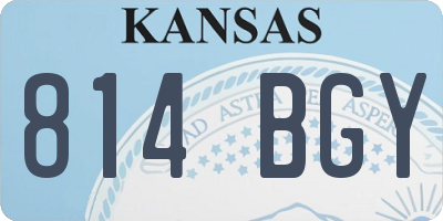 KS license plate 814BGY