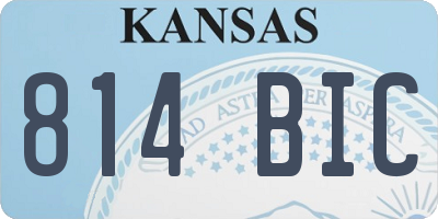 KS license plate 814BIC