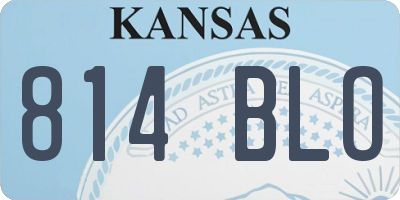 KS license plate 814BLO