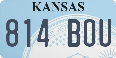 KS license plate 814BOU