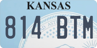 KS license plate 814BTM