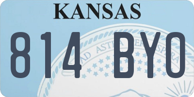 KS license plate 814BYO