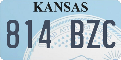 KS license plate 814BZC