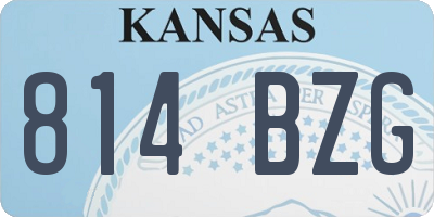KS license plate 814BZG