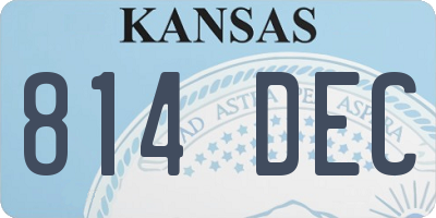 KS license plate 814DEC