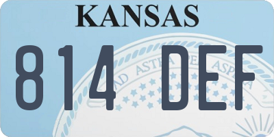 KS license plate 814DEF