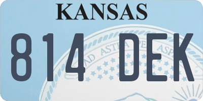 KS license plate 814DEK