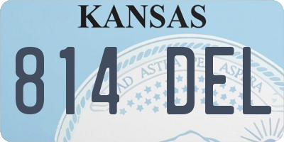 KS license plate 814DEL